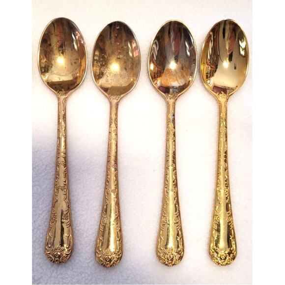 Vtg Wm Rogers Golden Enchanted Rose Flatware Silverware Electroplated 22 Pieces - Picture 6 of 11